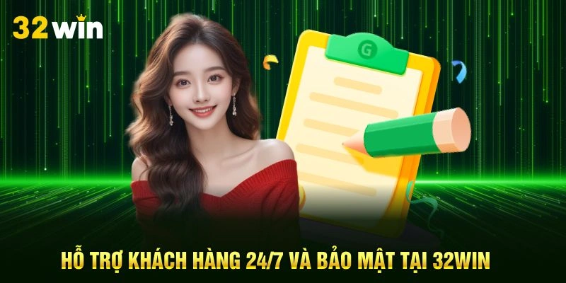 Hỗ trợ khách hàng 24/7 và bảo mật tại 32Win